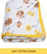 AJANTA HANDLOOM HOUSE 100% Cotton Reversible Double Dohar Yellow| Comforter for AC