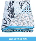 AJANTA HANDLOOM HOUSE 100% Cotton Reversible Double Dohar | Comforter for AC Blue White
