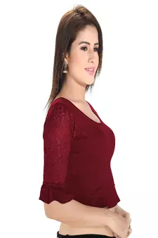 Women's Cotton Lycra Blend Non Padded Stretchable Blouse