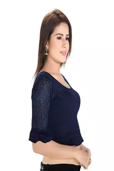 Women's Cotton Lycra Blend Non Padded Stretchable Blouse
