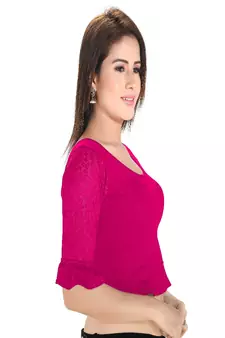 Women's Cotton Lycra Blend Non Padded Stretchable Blouse