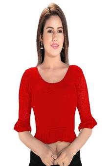 Women's Cotton Lycra Blend Non Padded Stretchable Blouse