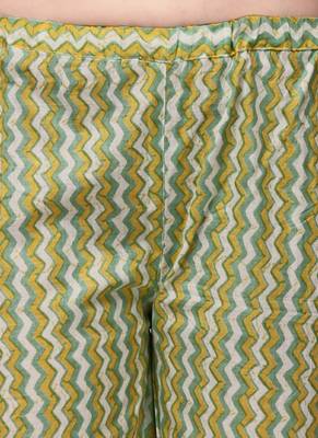 Mango Yellow Handblock Printed Cotton Pajama Suit Set 5