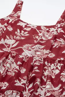 Red printed cotton maxi-dresses