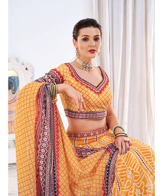 Wedding Designer Yellow Chinon Lehengha Choli 2