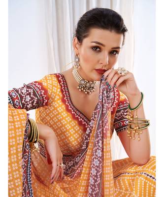 Wedding Designer Yellow Chinon Lehengha Choli 3