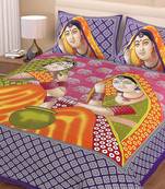 sanganeri printed double bedsheet