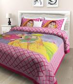 sanganeri printed double bedsheet