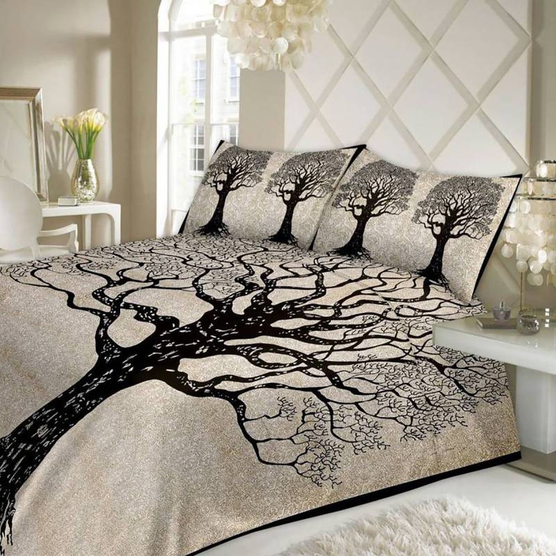 sanganeri printed double bedsheet