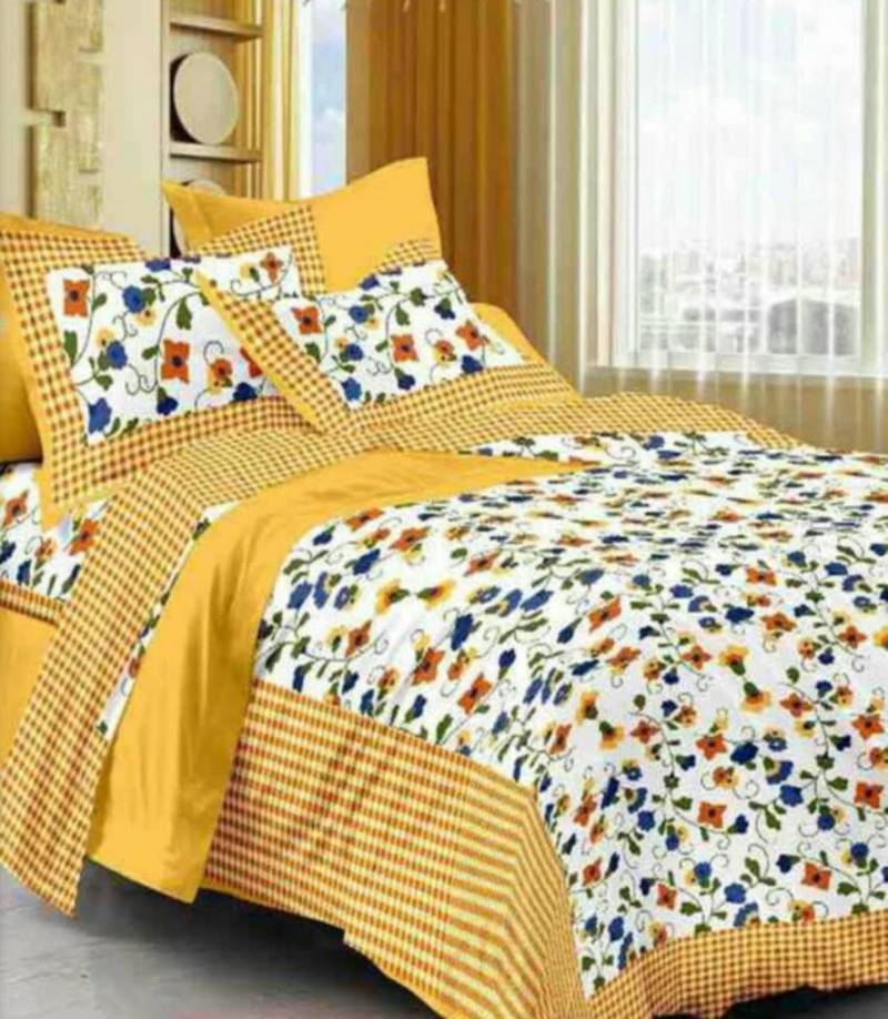 sanganeri printed double bedsheet