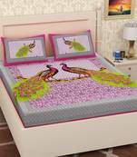 sanganeri printed double bedsheet