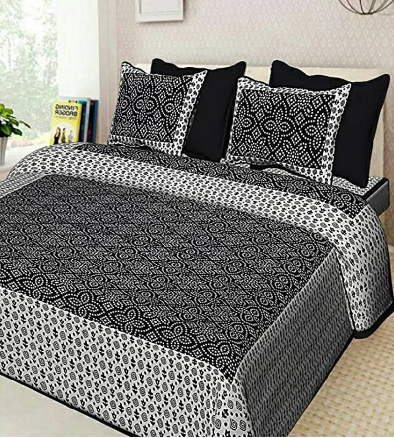 sanganeri printed double bedsheet