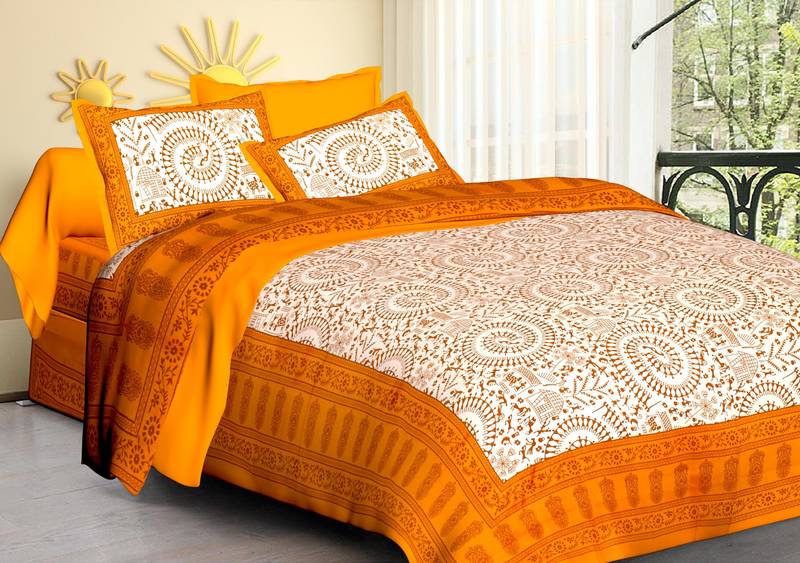 Jaipuri Printed Pure Cotton Double Bedsheets
