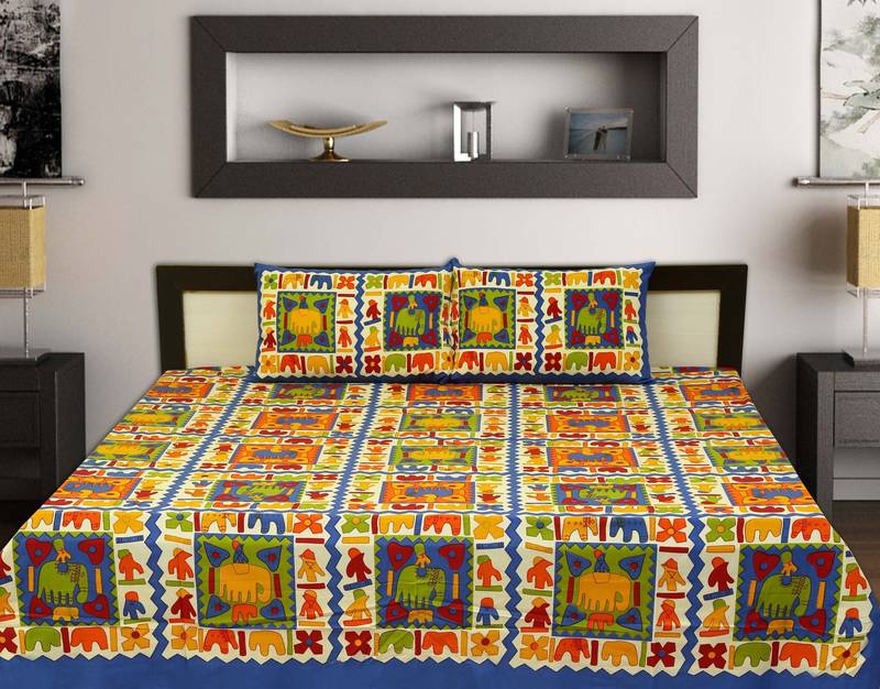 Jaipuri Printed Pure Cotton Double Bedsheets