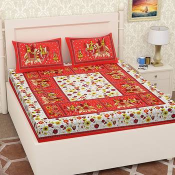Jaipuri Printed Pure Cotton Double Bedsheets 1