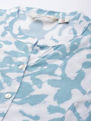 White printed cotton ethnic-kurtis 2