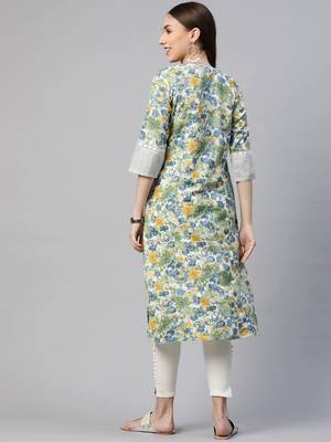 Green printed cotton ethnic-kurtis 4