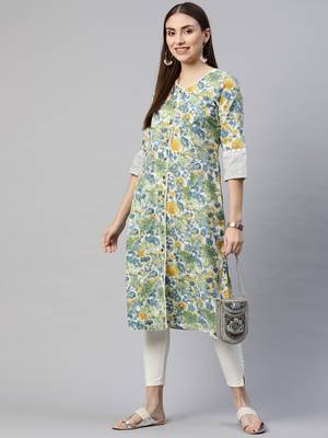 Green printed cotton ethnic-kurtis 5