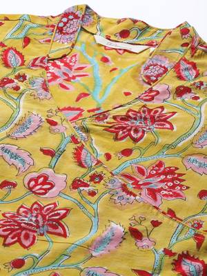 Green printed cotton ethnic-kurtis 2