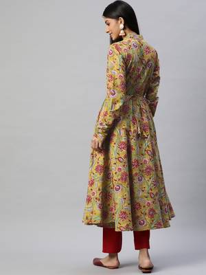 Green printed cotton ethnic-kurtis 4
