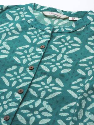 Green printed cotton ethnic-kurtis 2