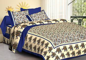 Jaipuri Printed Pure Cotton Double Bedsheets 1