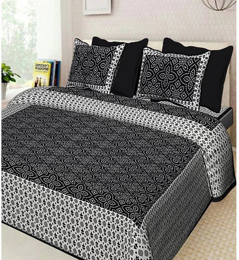 sanganeri printed double bedsheet