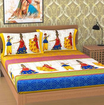 sanganeri printed double bedsheet 1