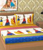 sanganeri printed double bedsheet