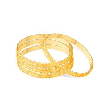Sukai Jewels Ethnic Design Traditional Wear Gold Plated Bangle for Women and Girls (Pack of 4)  1