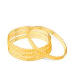 Sukai Jewels Ethnic Design Traditional Wear Gold Plated Bangle for Women and Girls (Pack of 4) 