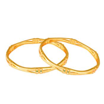 Sukai Jewels Ethnic Traditional Festive Wear Gold Plated Bangles for Women and Girls  2