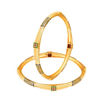 Sukai Jewels Ethnic Traditional Festive Wear Gold Plated Bangles for Women and Girls (Pack of 2) 1