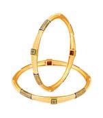 Sukai Jewels Ethnic Traditional Festive Wear Gold Plated Bangles for Women and Girls (Pack of 2)