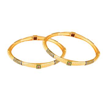 Sukai Jewels Ethnic Traditional Festive Wear Gold Plated Bangles for Women and Girls (Pack of 2) 2