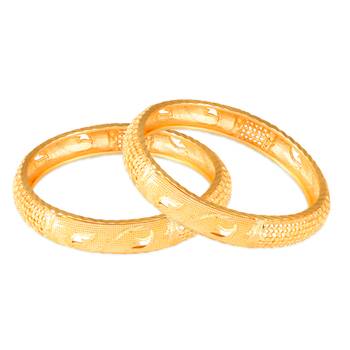 Sukai Jewels Ethnic Traditional Festive Wear Gold Plated Bangles for Women and Girls (Pack of 2) 2