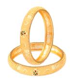Sukai Jewels Ethnic Floral Design Traditional Festive Wear Gold Plated Bangle for Women and Girls (Pack of 2) 