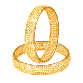Sukai Jewels Ethnic Traditional Festive Wear Gold Plated Bangles for Women and Girls (Pack of 2) 1