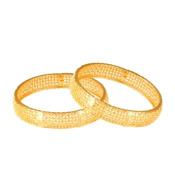 Sukai Jewels Ethnic Traditional Festive Wear Gold Plated Bangles for Women and Girls (Pack of 2) 2