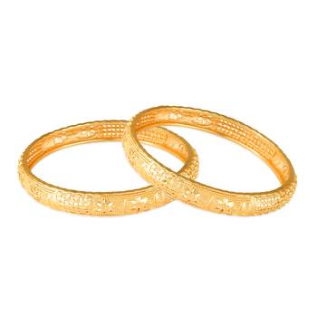 Sukai Jewels Ethnic Traditional Festive Wear Gold Plated Bangles for Women and Girls (Pack of 2) 2
