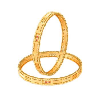 Sukai Jewels Ethnic Traditional Festive Wear Design Gold Plated Bangle for Women and Girls (Pack of 2) 1