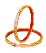 Sukai Jewels Ethnic Traditional Festive Wear Design Gold Plated Bangle for Women and Girls (Pack of 2)