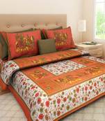 sanganeri printed double bedsheet