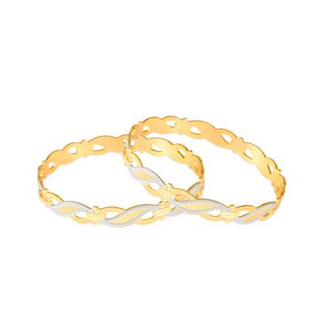 Sukai Jewels Ethnic Traditional Festive Wear Gold Plated Bangles for Women and Girls (Pack of 2) 2