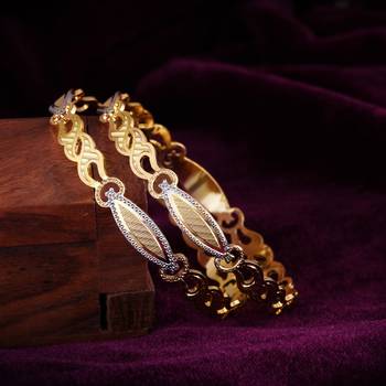 Sukai Jewels Ethnic Traditional Festive Wear Gold Plated Bangles for Women and Girls (Pack of 2) 3