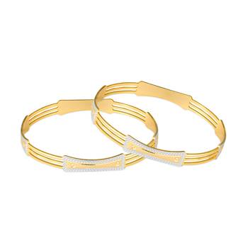 Sukai Jewels Ethnic Traditional Festive Wear Gold Plated Bangles for Women and Girls (Pack of 2) 2