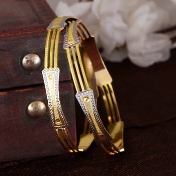 Sukai Jewels Ethnic Traditional Festive Wear Gold Plated Bangles for Women and Girls (Pack of 2) 3