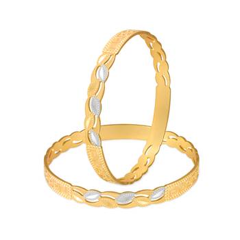 Sukai Jewels Ethnic Traditional Festive Wear Simple Design Gold Plated Bangle for Women and Girls (Pack of 2)   1