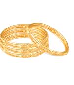 Sukai Jewels Ethnic Traditional Festive Wear Design Gold Pated Bangle for Women and Girls (Pack of 4)