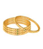Sukai Jewels Ethnic Traditional Festive Wear Gold Plated Bangles for Women and Girls (Pack of 4)
